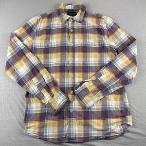 Lucky Brand Saturday Stretch Shirt Mens S Plaid Long Sleeve Button Up Western